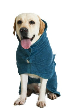 Premium Microfiber Pet Spa Robe - Ultra-Absorbent Quick-Dry Bathrobe with Secure Waist Wrap