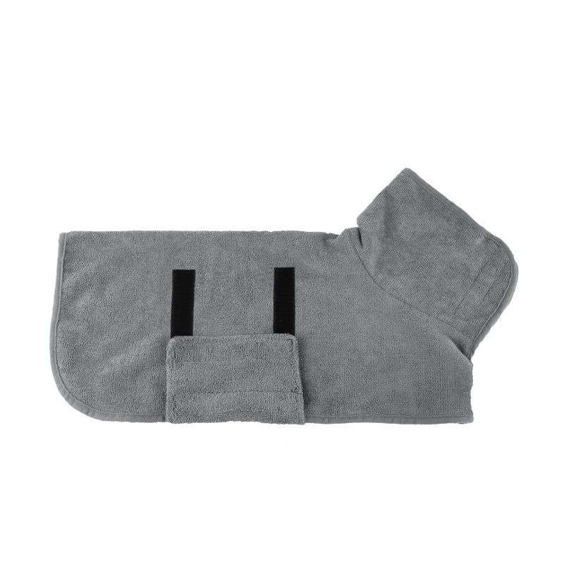 Premium Microfiber Pet Spa Robe - Ultra-Absorbent Quick-Dry Bathrobe with Secure Waist Wrap