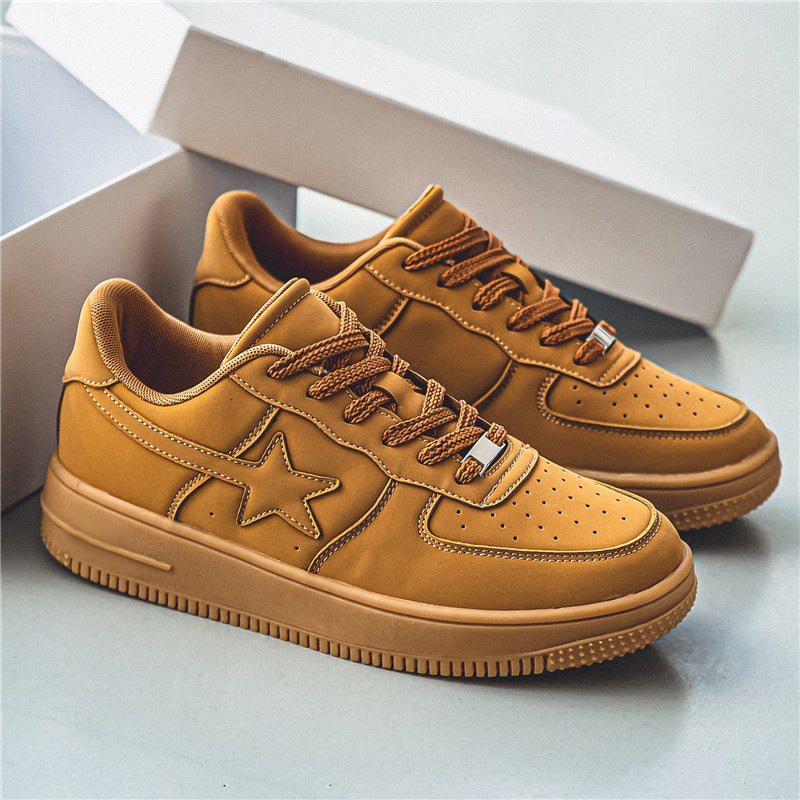 Thick Soled White Casual Sneakers for Men - Trendy Platform Sneakers