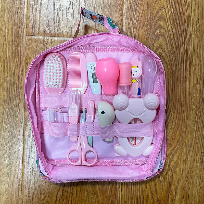 Newborn Baby Care Kit – Complete Grooming Set with Nose Cleaner, Nail Clipper, Earpick, Toothbrush, Hair Brush, and Scissors