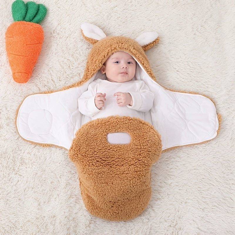 Super Soft Baby Sleeping Bag – Fluffy Fleece Swaddle Blanket with Head Support, Unisex Newborn Sleep Sack for Boys and Girls