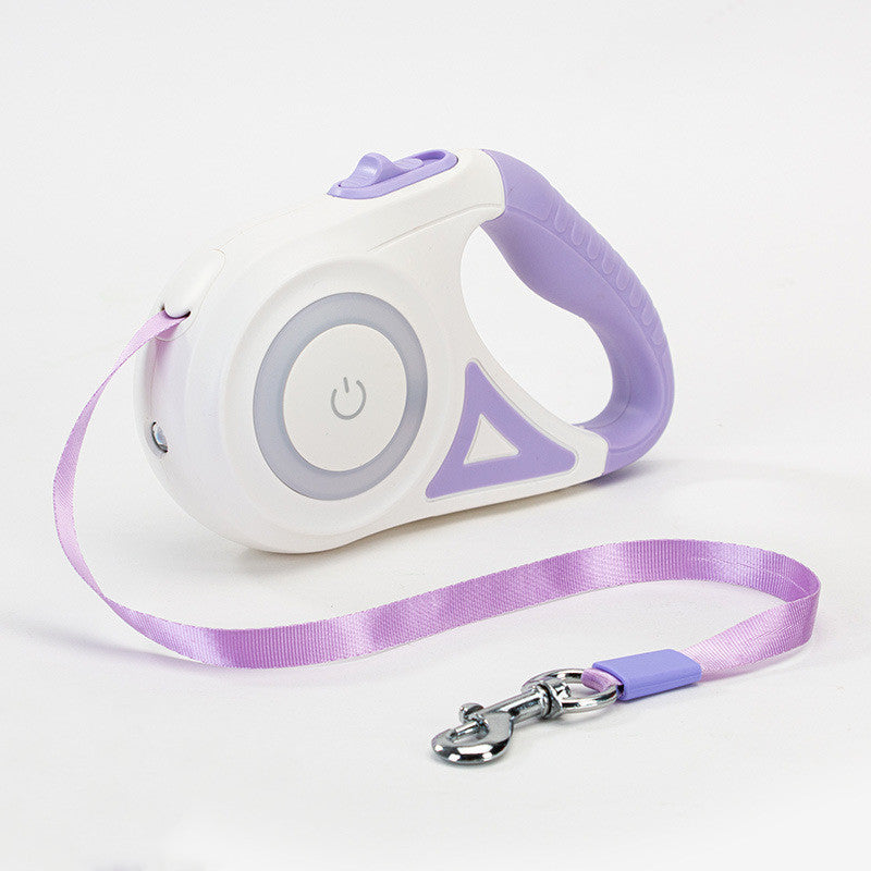 Premium LED Spotlight Dog Leash - Retractable Safety System with Illuminated Collar for Night Walks