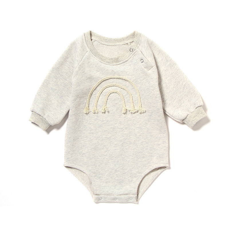 Spring and Autumn Baby Romper – Soft Long Sleeve Waffle Knit Romper for Newborns and Infants