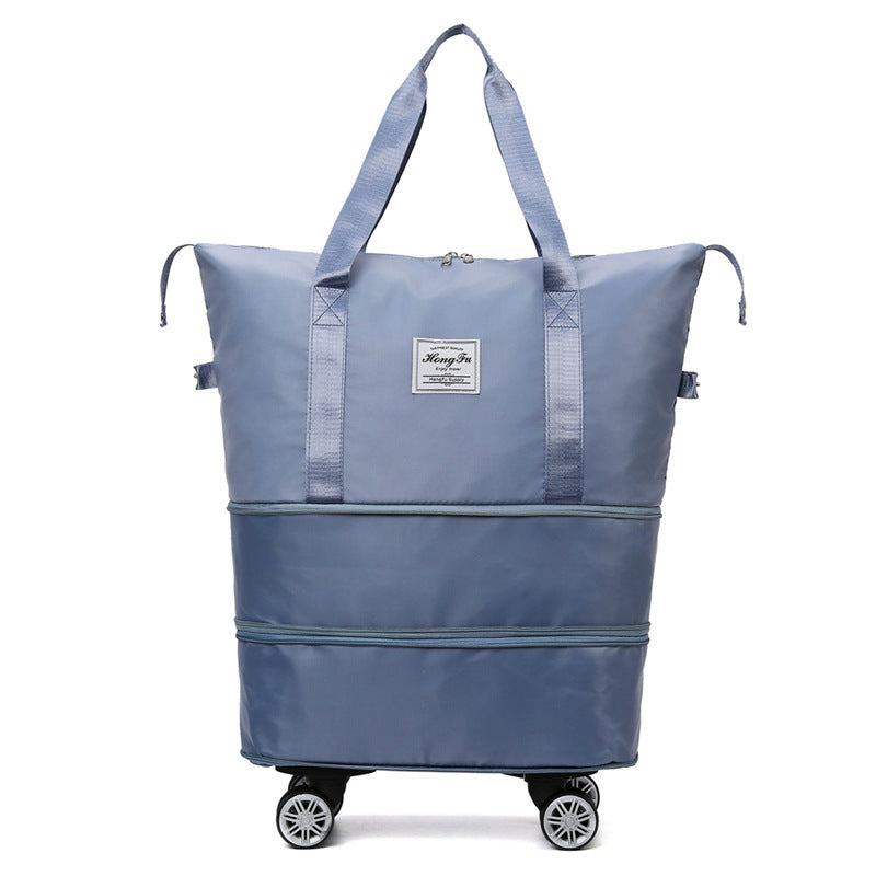 Women's Large Capacity Travel Bag with Universal Wheels – Double-Layer Dry & Wet Separation Fitness, Yoga, and Sports Handbag