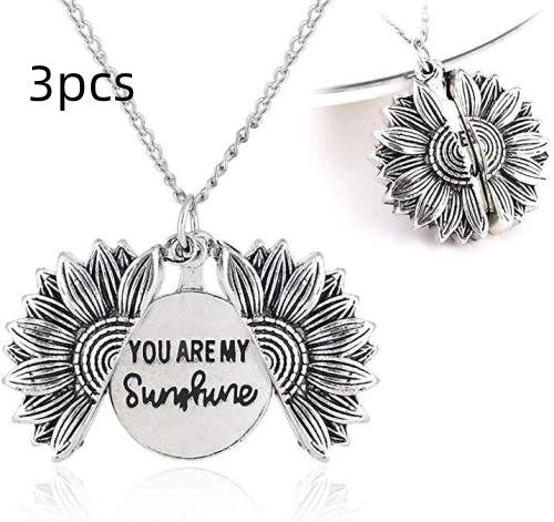 "You Are My Sunshine" Sunflower Necklace - Meaningful Pendant for Women and Men, Perfect Couple Gift