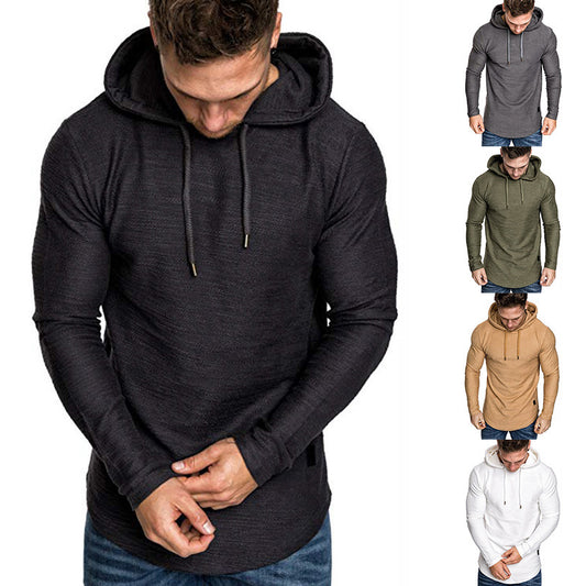 Casual Men’s Hoodie Sweatshirt – Long Sleeve Slim Fit Gym T-shirt for Men