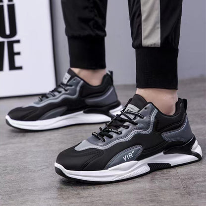 Stylish Black & White Sneakers for Men – Lightweight, Breathable Casual Outdoor Sports Shoes
