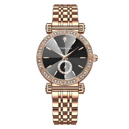 Women's Steel Belt Diamond-Embedded Watch – Luxury Stainless Steel Wristwatch for Women