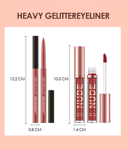 12 Pcs Lipstick & Lip Liner Set – 6 Waterproof Matte Lipsticks + 6 Lip Liner Pens Long Lasting Makeup Gift for Women & Girls