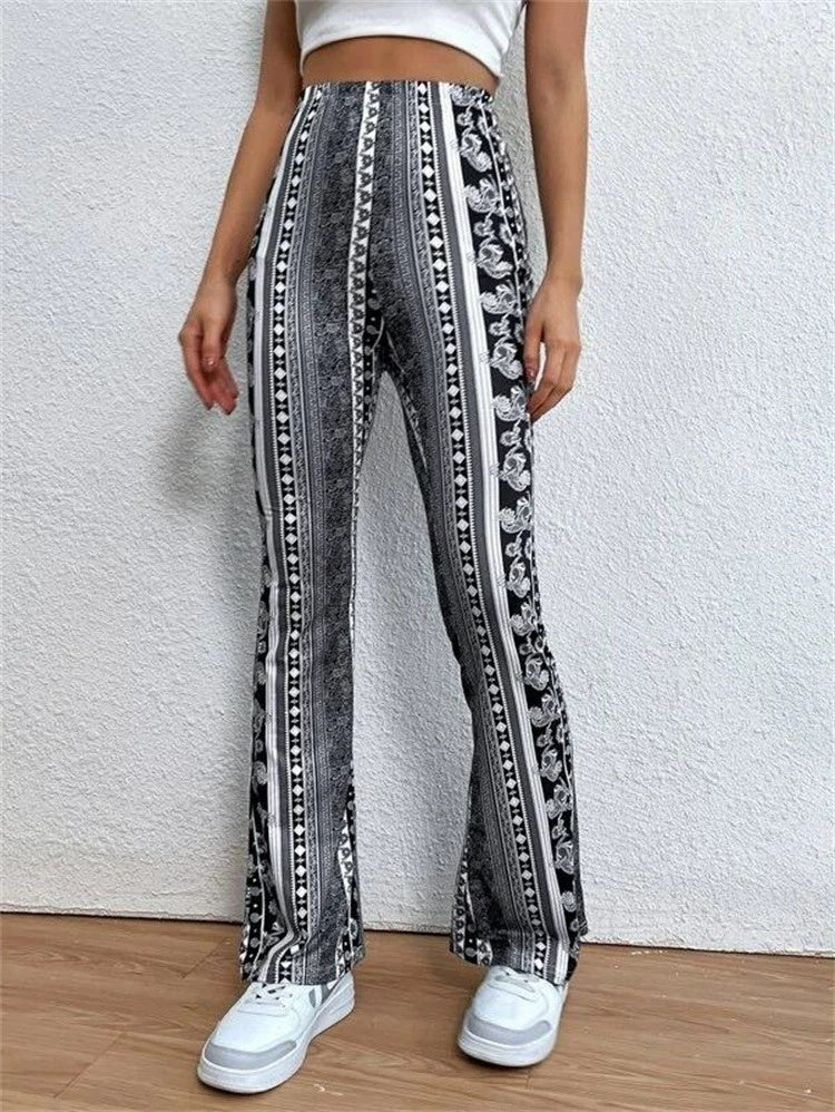 High Elastic Tight Pants – Slim Sexy Print Trousers for Women