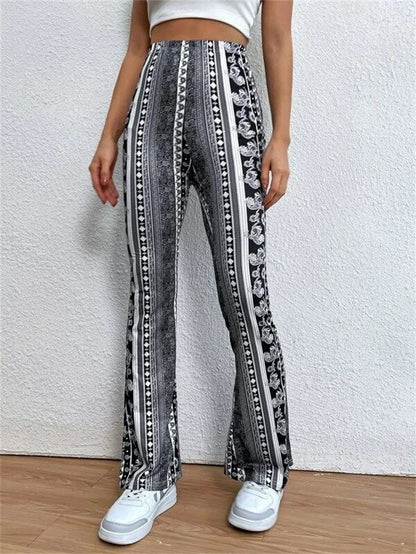 High Elastic Tight Pants – Slim Sexy Print Trousers for Women