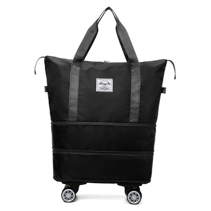 Women's Large Capacity Travel Bag with Universal Wheels – Double-Layer Dry & Wet Separation Fitness, Yoga, and Sports Handbag