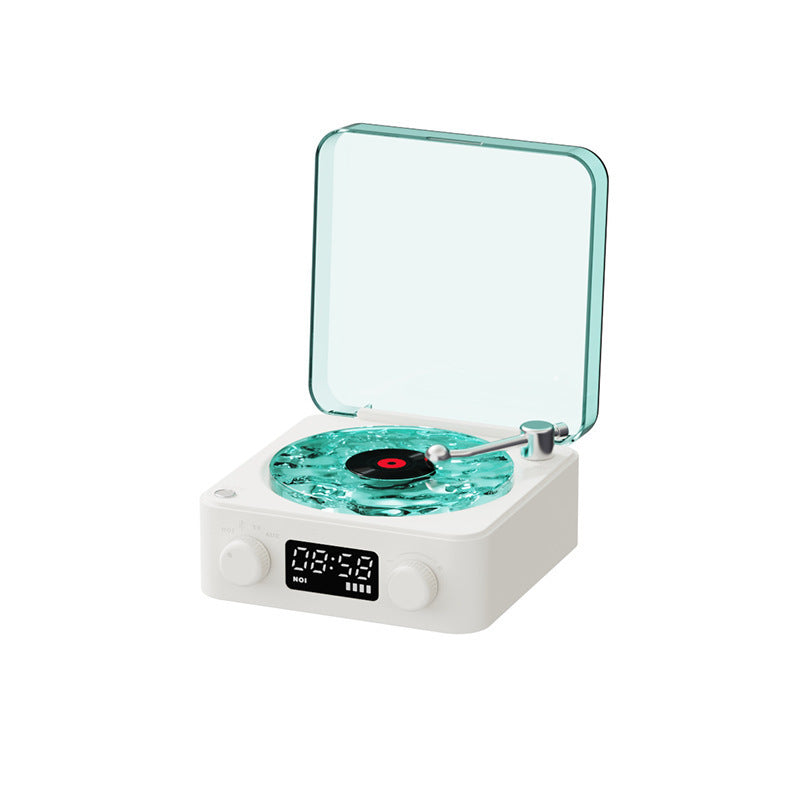Premium Retro Turntable Bluetooth Speaker - Vintage Record Player Design with RGB Projection & Hi-Fi Stereo Sound