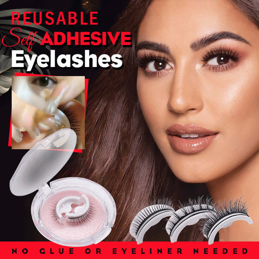 Luxury Reusable 3D Mink Lashes – Premium Self-Adhesive False Eyelashes with Natural Silk Extensions