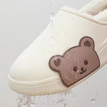 Bear Shaped Fluffy Winter Slippers for Women – Cozy Indoor House Shoes