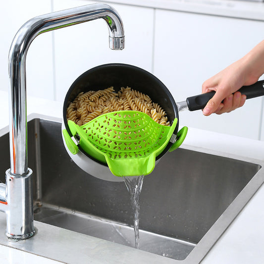 Premium Silicone Pot Drain Stopper - Heat-Resistant Spill Guard & Side Strainer | Kitchen Safety Essential