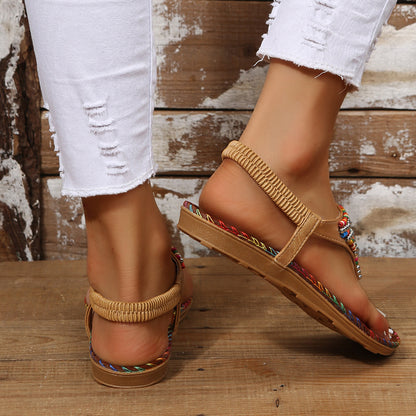 Bohemia Style Clip Toe Sandals – Summer Rome Beach Shoes for Women