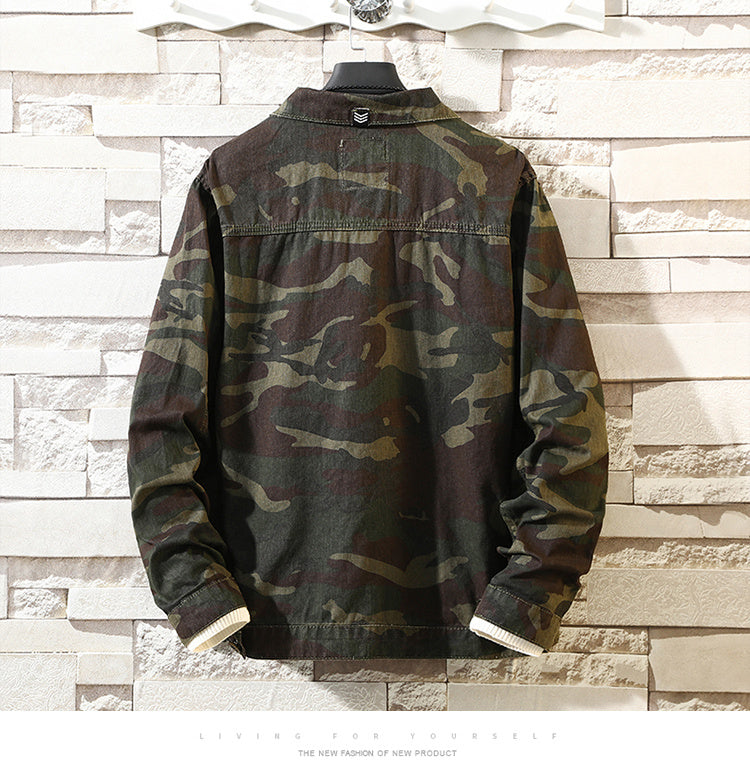 New Men's Camouflage Denim Jacket Coat