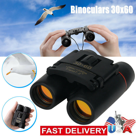 30x60 Zoom Binoculars – Compact Travel Folding Telescope for Bird Watching, Hunting, Concerts & Theater – Mini Binoculars for Adults & Kids