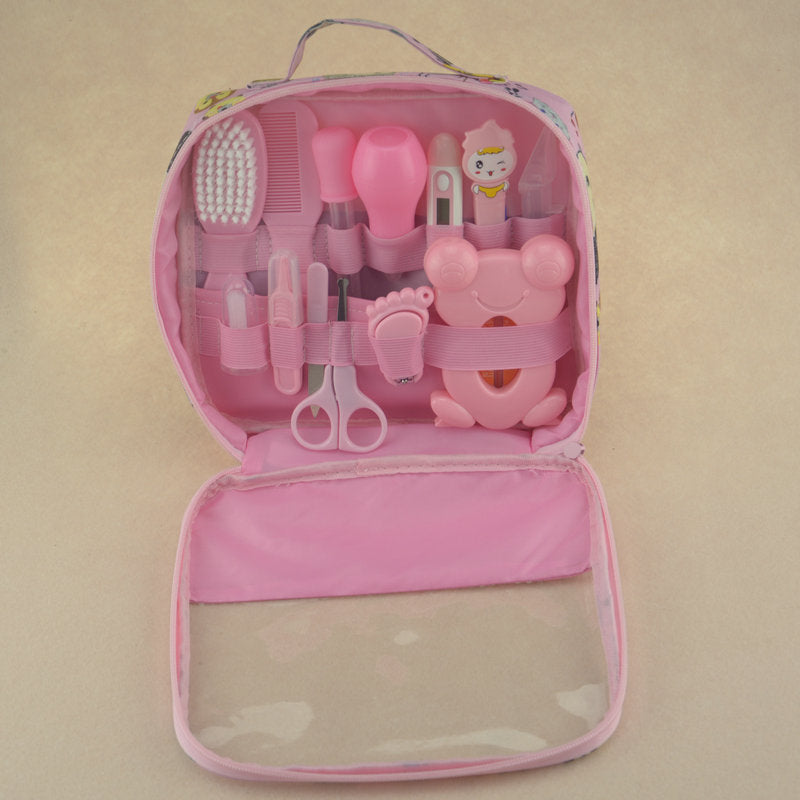 Newborn Baby Care Kit – Complete Grooming Set with Nose Cleaner, Nail Clipper, Earpick, Toothbrush, Hair Brush, and Scissors