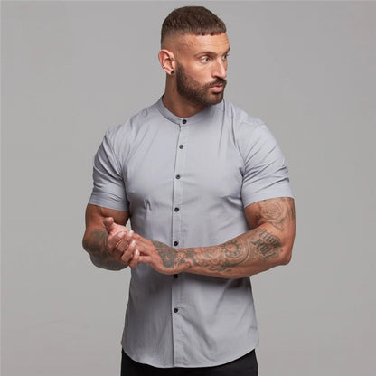 New Summer Fitness Shirt for Men - Cotton Short Sleeve Sports Top, Cool & Breathable Casual Fashion