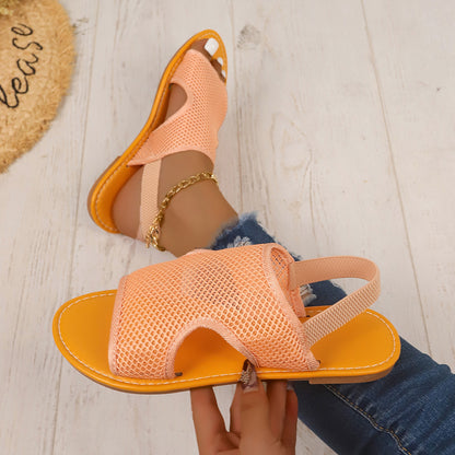 Unisex Mesh Sandals – Summer Casual Breathable Flat Beach Shoes for Women & Men