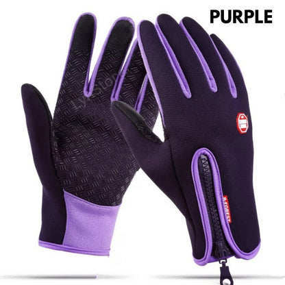 Premium Winter Motorcycle Gloves - Waterproof Touchscreen Compatible with Fleece Lining for Ultimate Warmth & Control