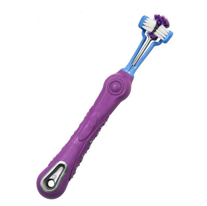 Premium 3-Sided Dog Toothbrush - Professional Dental Care for Fresh Breath & Healthy Teeth