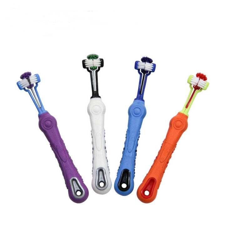 Premium 3-Sided Dog Toothbrush - Professional Dental Care for Fresh Breath & Healthy Teeth