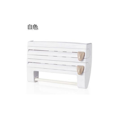 Premium 4-in-1 Kitchen Roll Dispenser - Wall Mount Organizer for Foil, Cling Film & Paper Towels | Space-Saving Solution