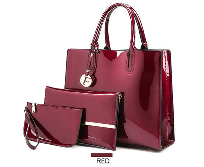 3-Piece Leather Handbag Set – Stylish and Versatile Women's Bags