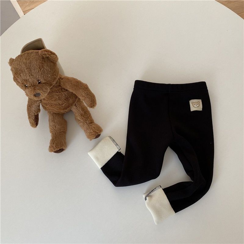 Girls' Single-Layer Fleece-Lined Fashionable Leggings – All-Matching Leggings for Fall and Winter