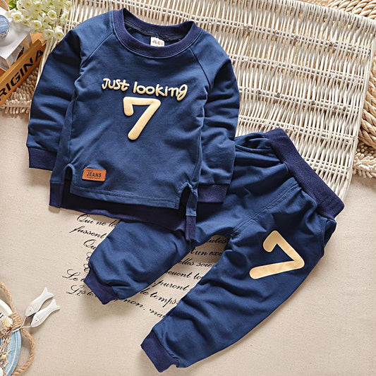 Baby Cotton Long-Sleeved Trousers Two-Piece Suit – Soft & Comfortable Baby Outfit