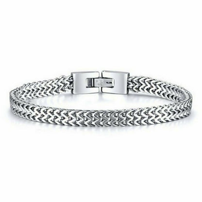 Stylish Men's Stainless Steel Charm Chain Bracelet Personality Male Jewelry
