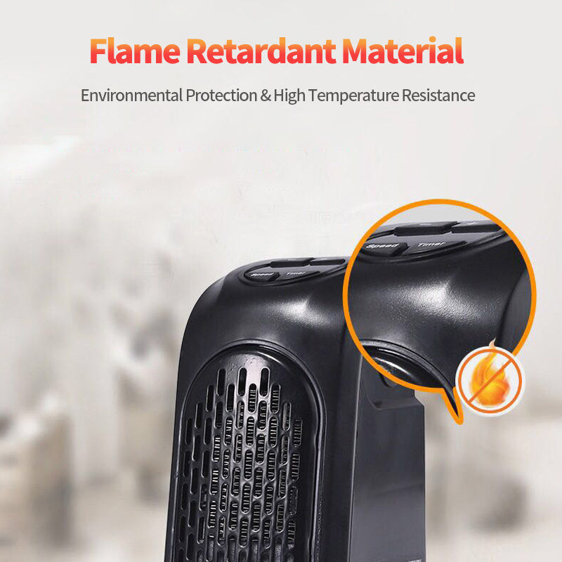 Compact PTC Ceramic Space Heater - Portable Electric Room Warmer with Timer & Adjustable Temperature
