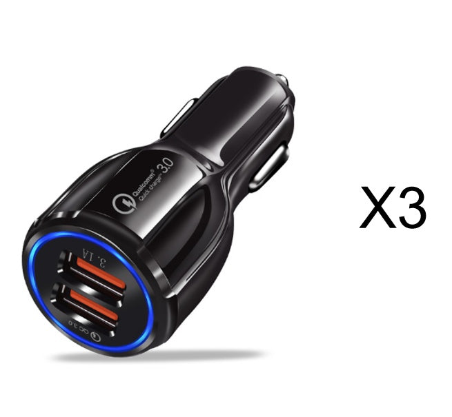 Premium Quick Charge 3.0 Car Charger - Dual USB Fast Charging Adapter with Qualcomm Technology