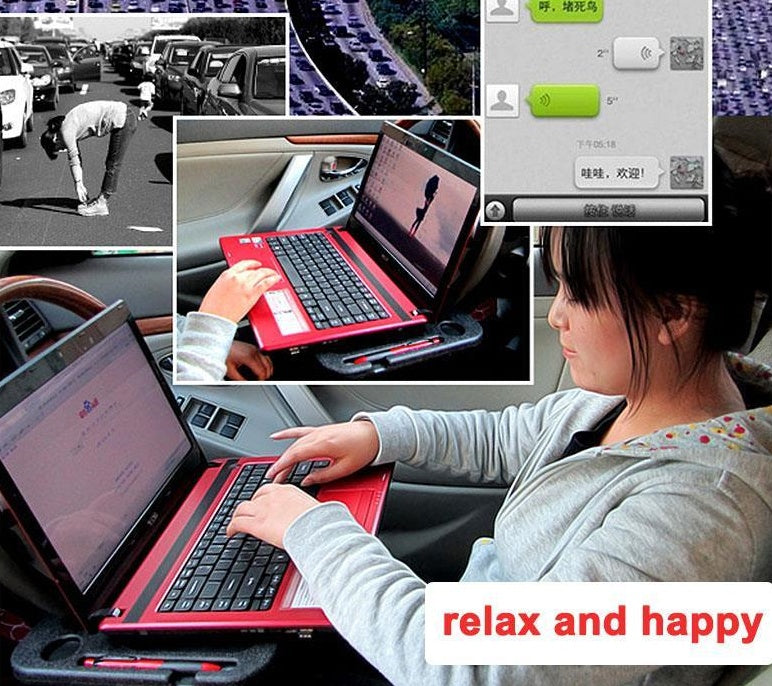 Premium Mobile Car Desk - Professional Portable Workspace & Laptop Stand for Remote Work & Travel