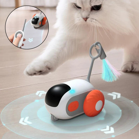 Smart Remote Control Cat Car - Interactive USB Rechargeable Toy with Self-Moving Technology