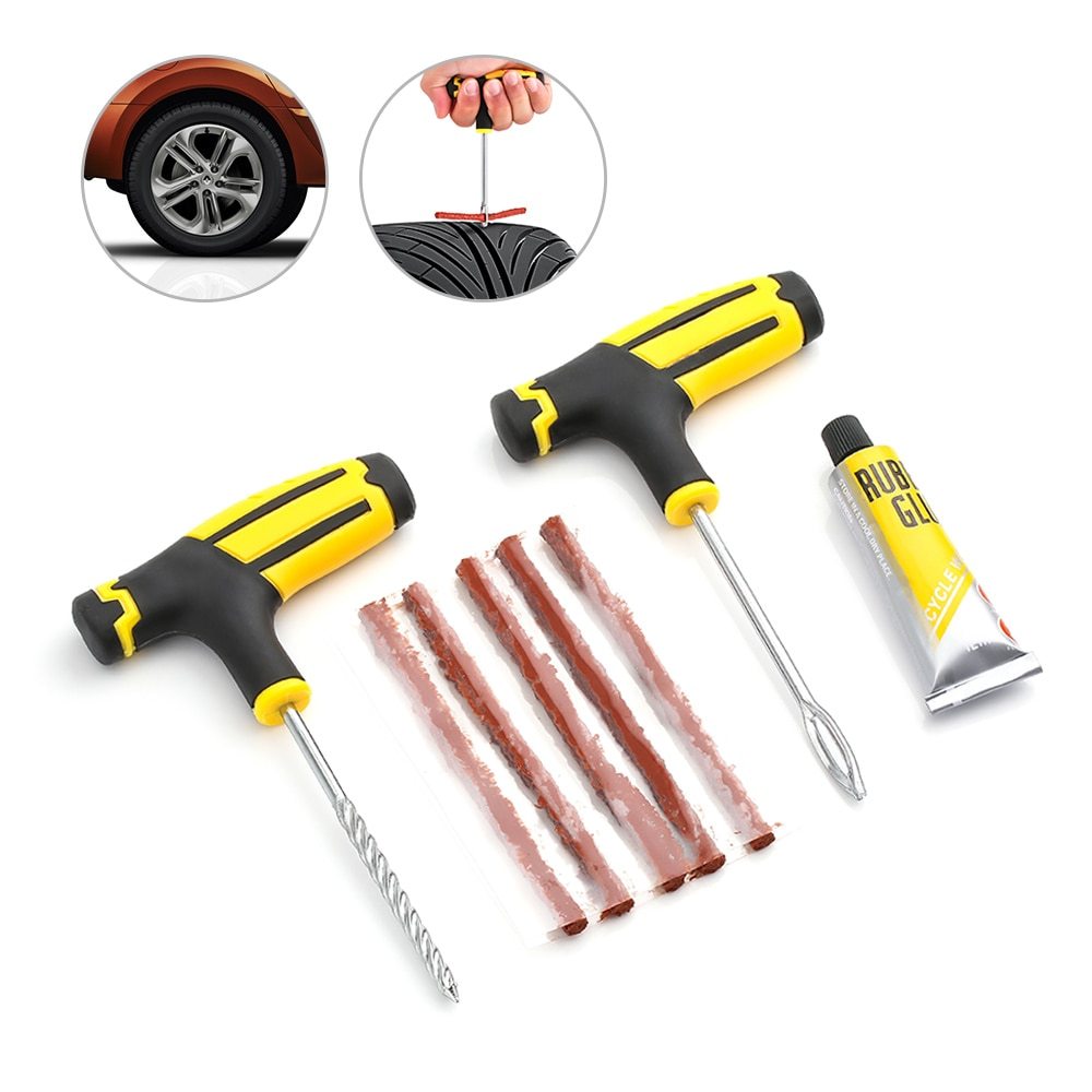 Professional Car Tire Repair Kit - Emergency Flat Tire Fix Tool Set for Instant Roadside Repairs