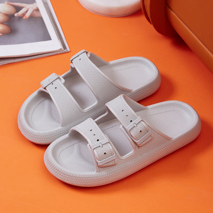 Women's Summer Platform Slippers – Fashionable Buckle Sandals with Soft Bottom for Home & Outdoor Wear