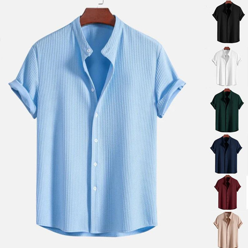 Short Sleeve Loose Shirt Top for Men, Summer Casual Clothing