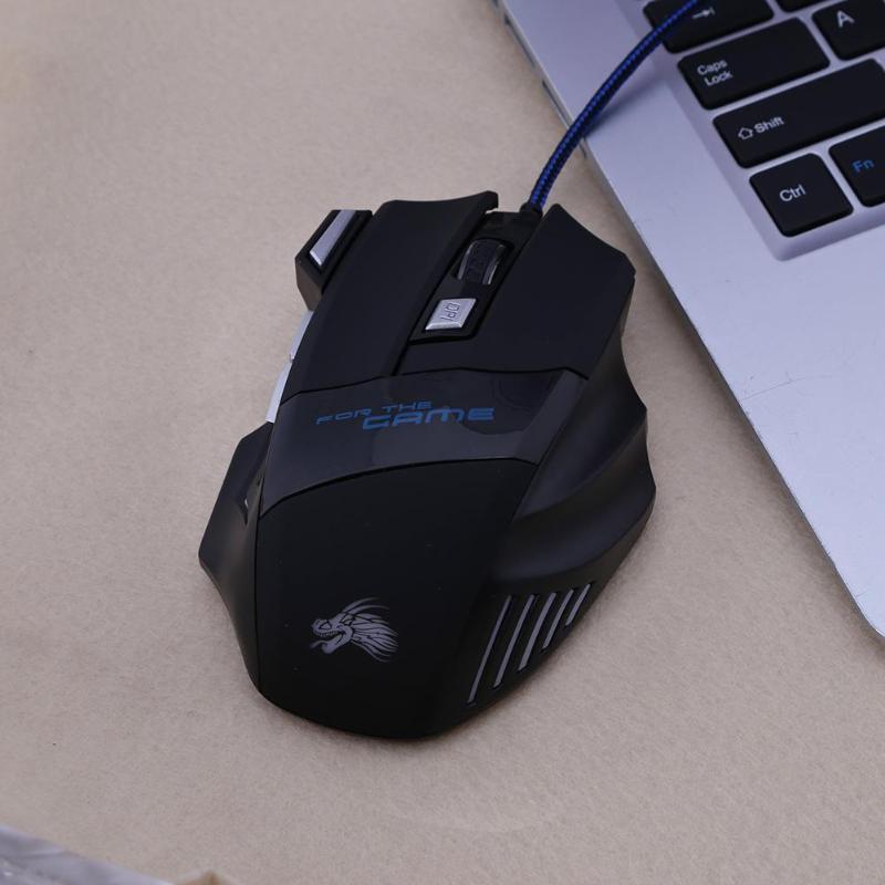 5500DPI Wired Gaming Mouse – 7-Button USB Optical RGB LED Mouse for PC Laptop Desktop Gamers