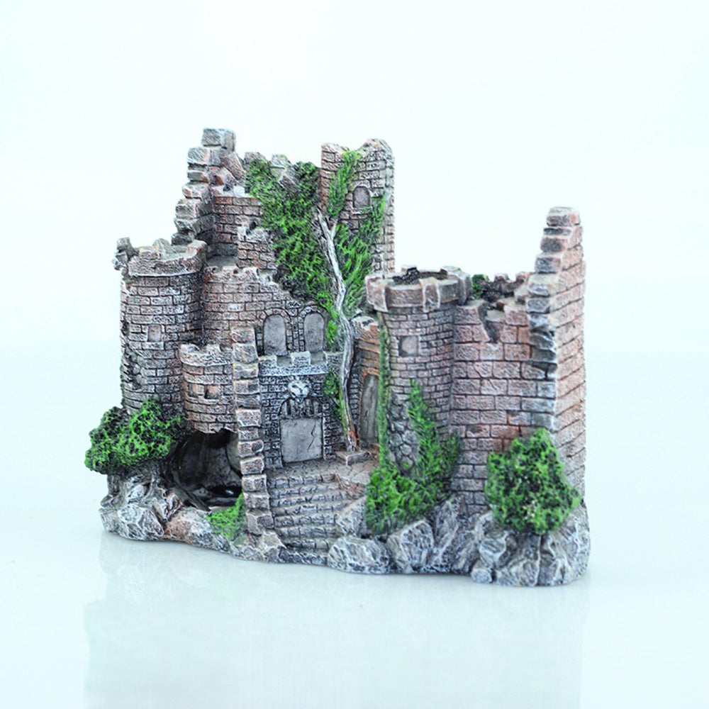 Premium Resin Castle Aquarium Decoration - Medieval Fortress Ornament for Betta & Tropical Fish Tanks
