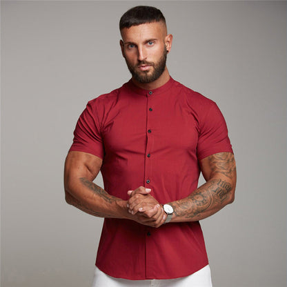 New Summer Fitness Shirt for Men - Cotton Short Sleeve Sports Top, Cool & Breathable Casual Fashion