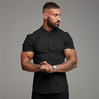 New Summer Fitness Shirt for Men - Cotton Short Sleeve Sports Top, Cool & Breathable Casual Fashion
