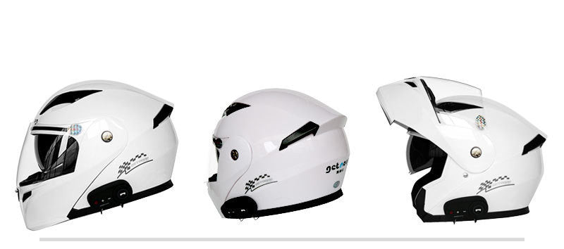Premium Bluetooth Motorcycle Helmet - Advanced Wireless Communication System with Built-in FM Radio & Audio