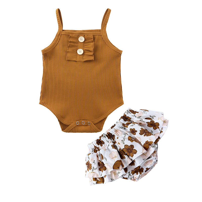 New Baby Clothing Wholesale – Girls Summer Romper & Skirt Set, Cute Toddler Outfit for Warm Weather