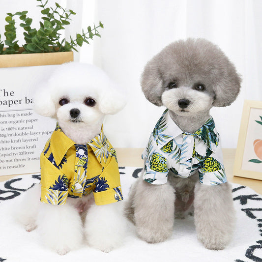 Premium Hawaiian Dog Shirt - Lightweight Summer Pet Clothing for Hot Weather