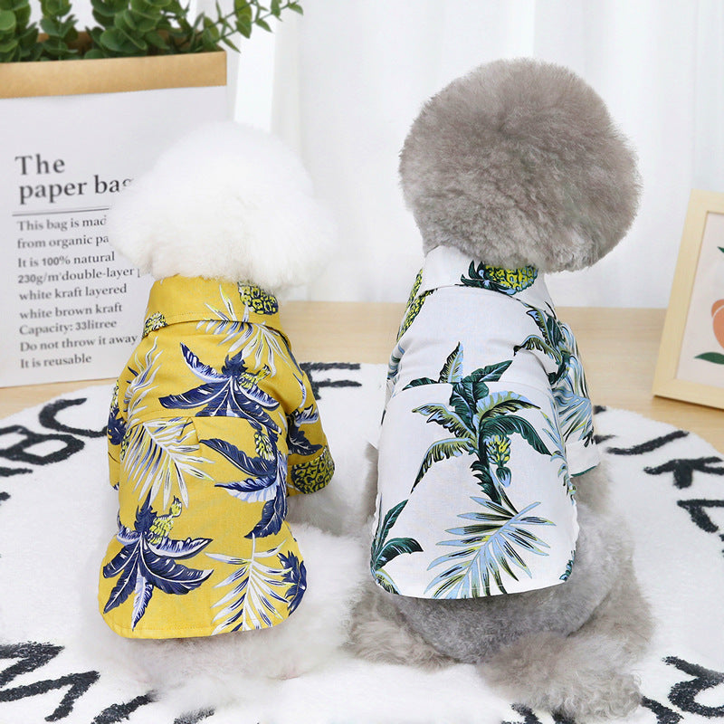 Premium Hawaiian Dog Shirt - Lightweight Summer Pet Clothing for Hot Weather