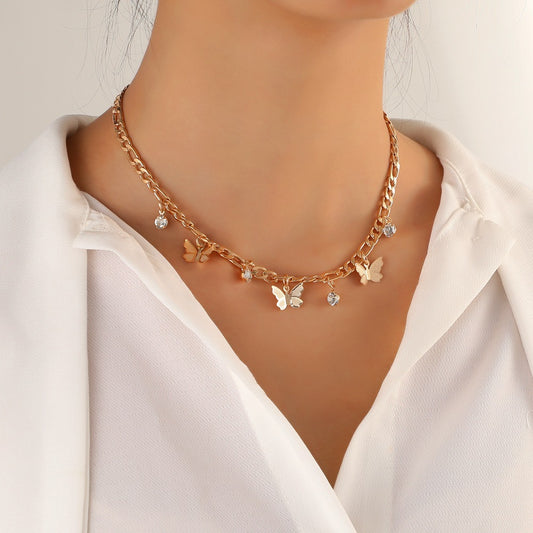 Butterfly Metal Clavicle Necklace – Elegant Women's Fashion Jewelry